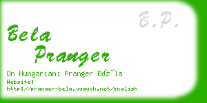 bela pranger business card